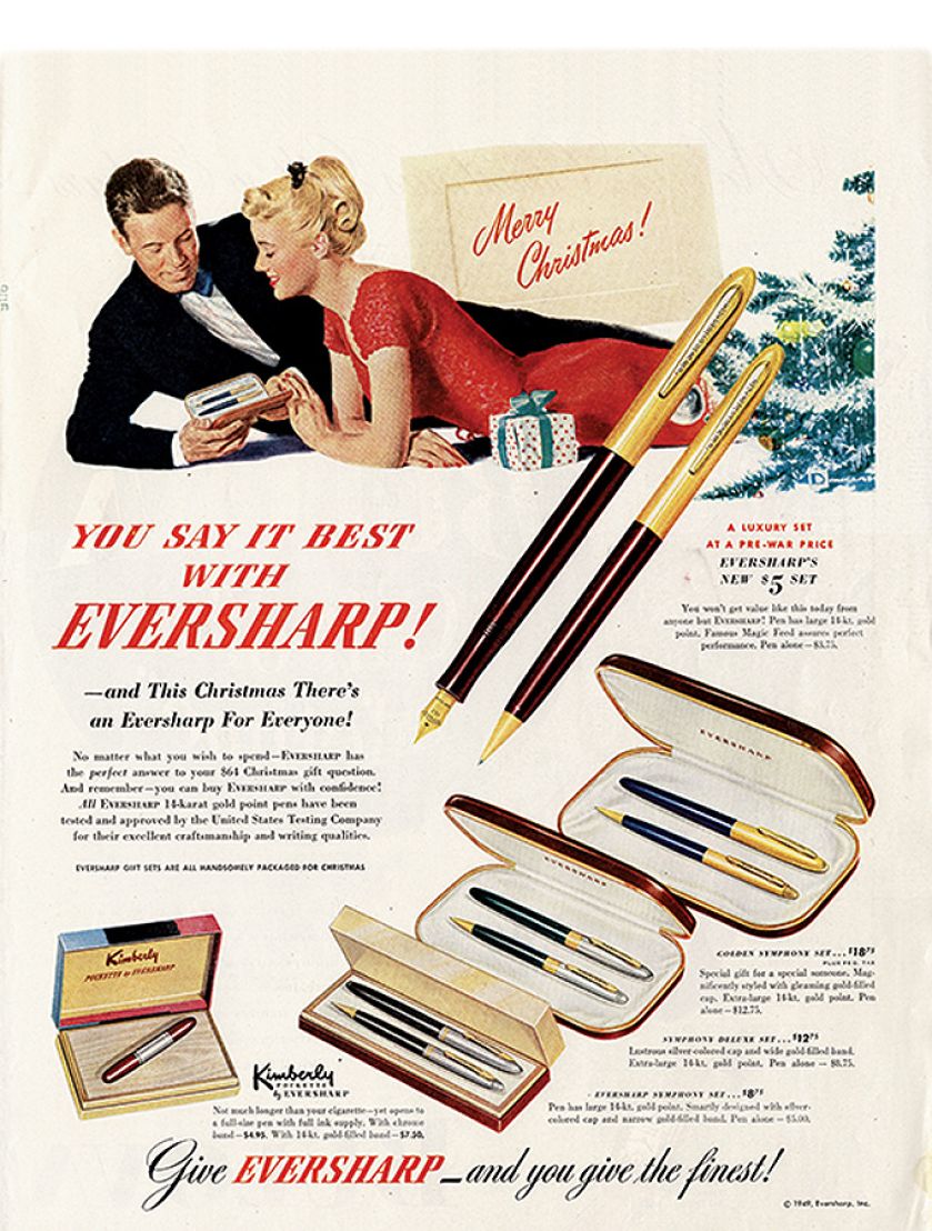 Reklama piór firmy Eversharp. Historia wiecznego pióra