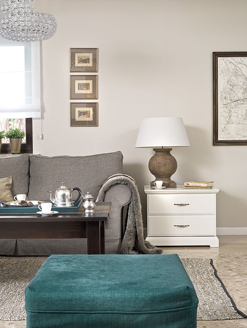 Nietypowy kolor przewodni to ryzyko - jeden źle dobrany akcent może zepsuć cały efekt. Beże okazały sie bezpiecznym tłem.