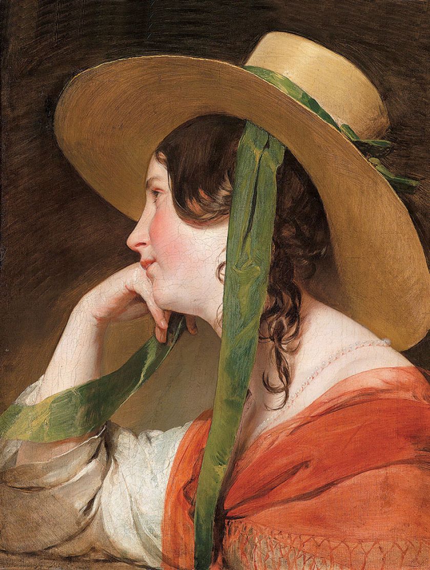 Friedrich von Amerling Dziewczyna w słomkowym kapeluszu , 1835 r.