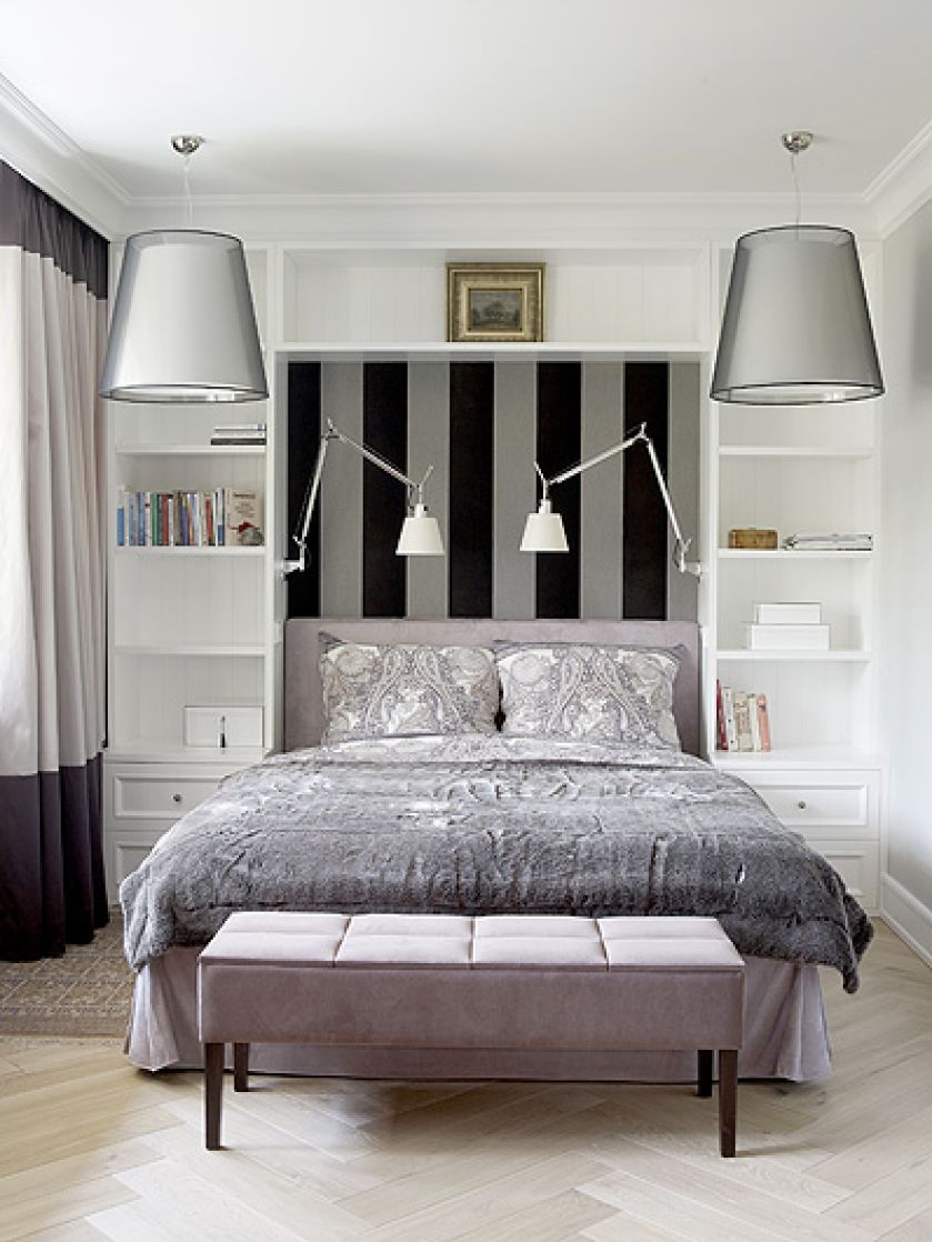 We wnęce stanęło łóżko Sense. Tapeta to Flamant. Wszystko można kupić w warszawskim sklepie BBHome.