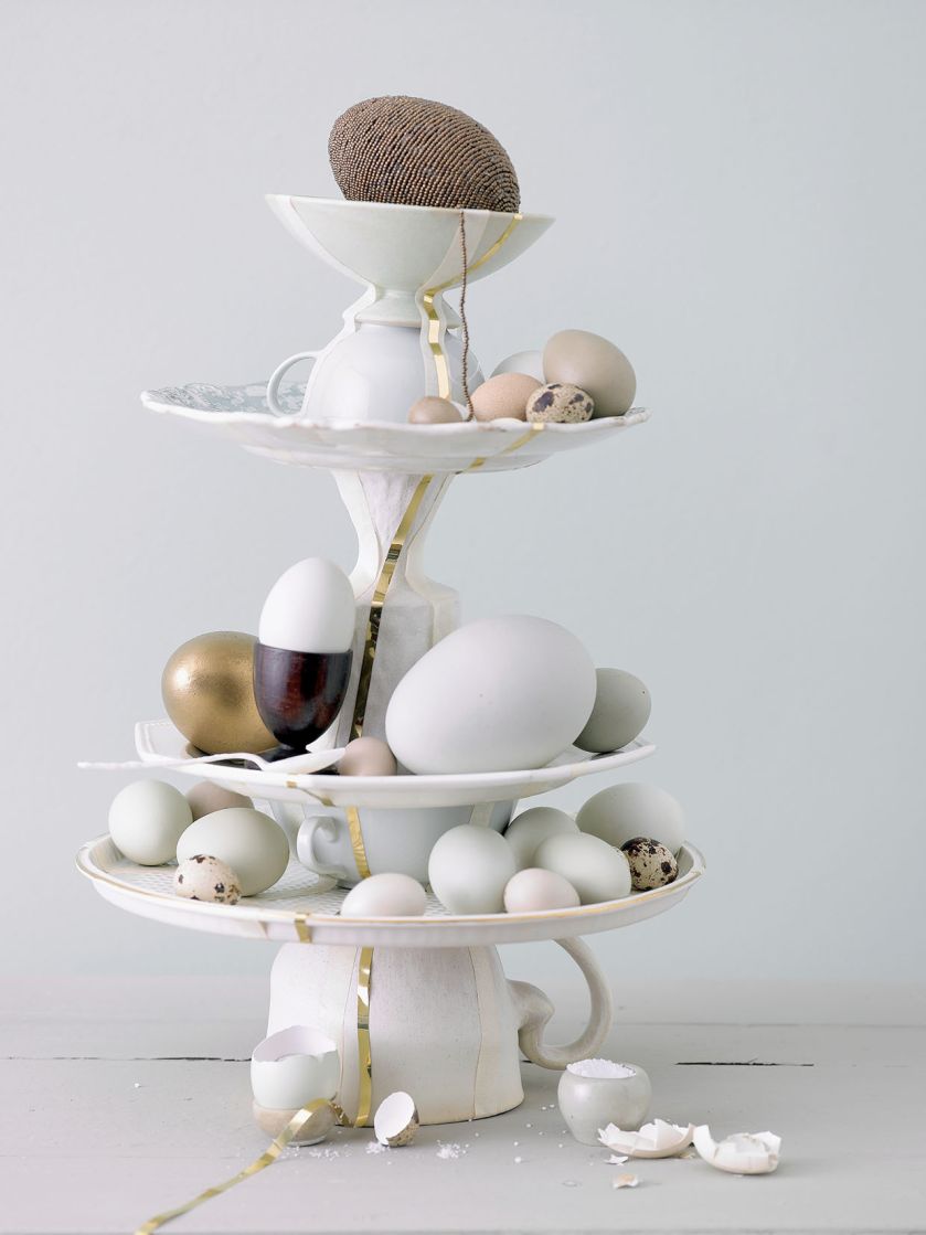 Stylowo: fontanna jajeczna, czyli dekoracja stylowa, lecz z przymrużeniem oka.