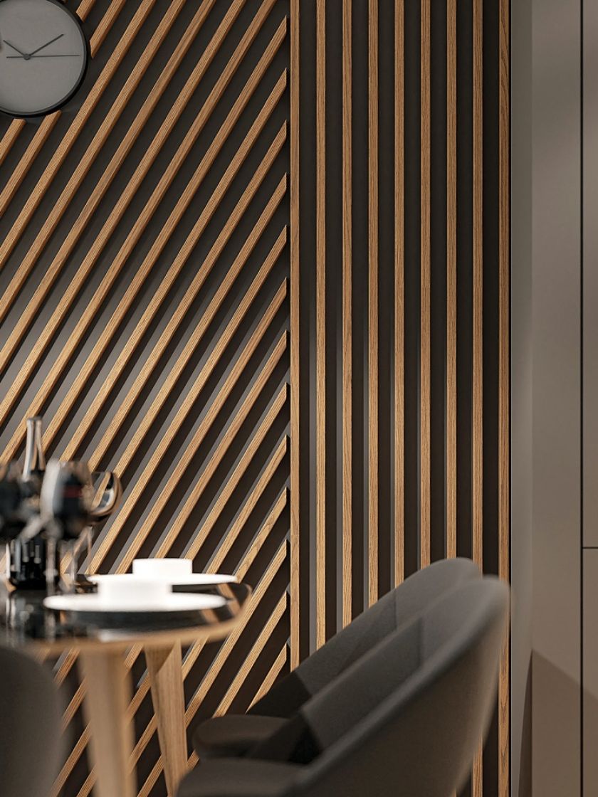 drewniane lamele na ścianie