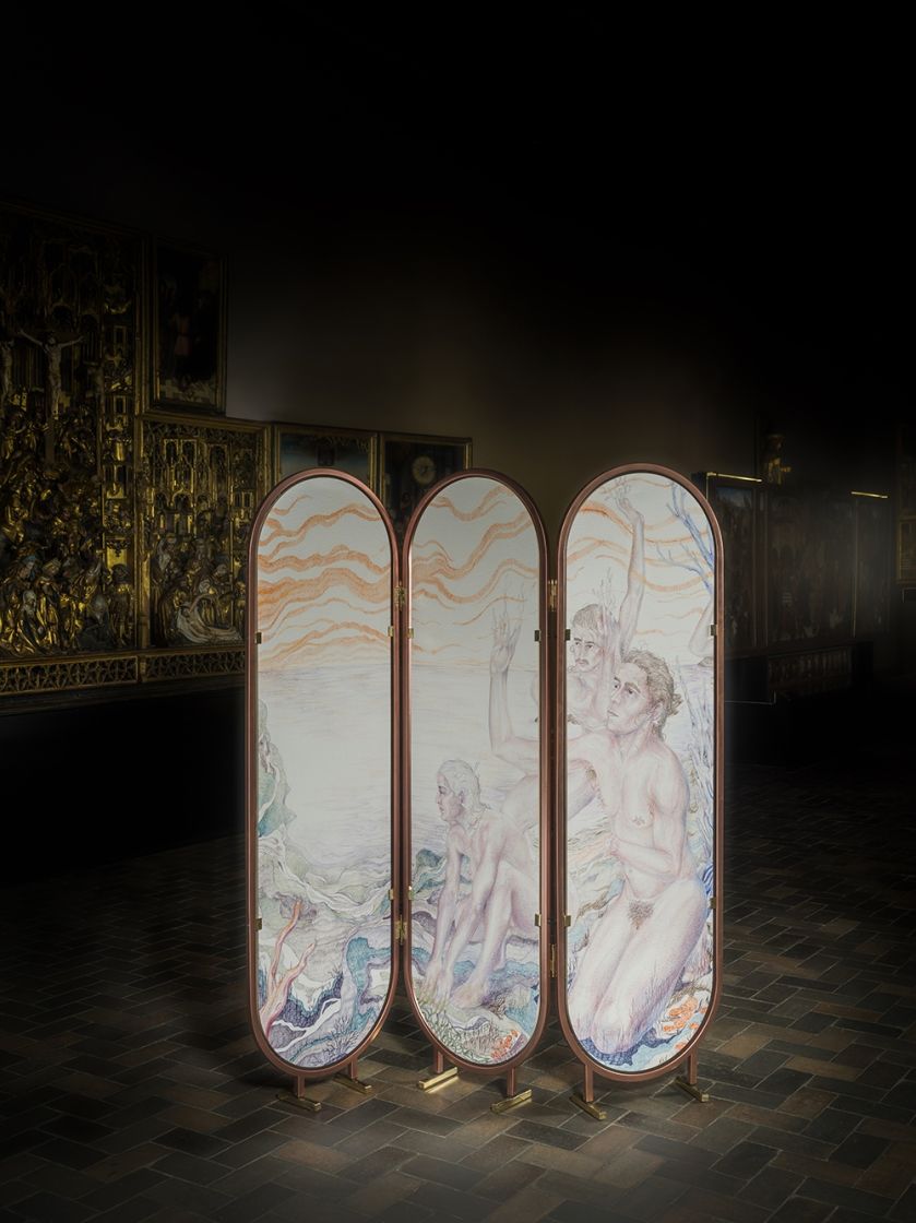 Parawan z pracą Arobala. Unikatowe parawany polskich artystów na aukcji „Spragnieni Piękna”