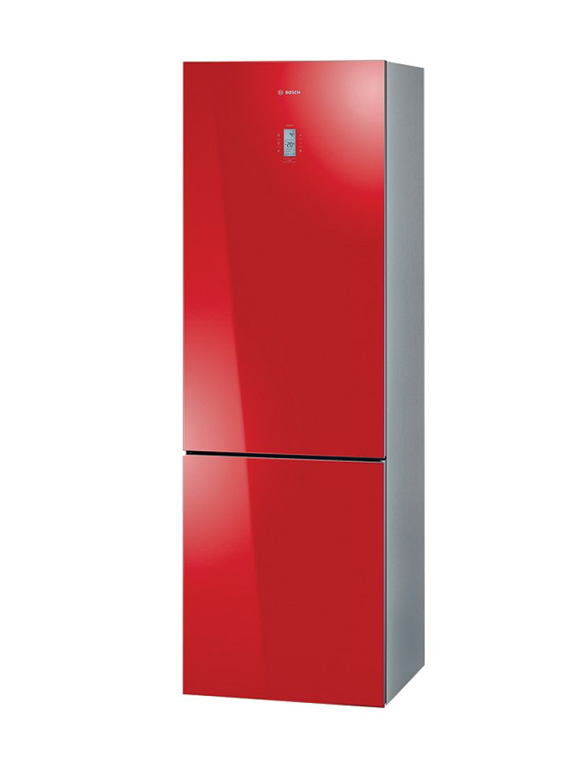 Lodówka KGN36SR31: automatyczne odszranianie, elektryczna regulacja temperatury, chromowany stelaż na butelki, 5889 zł,