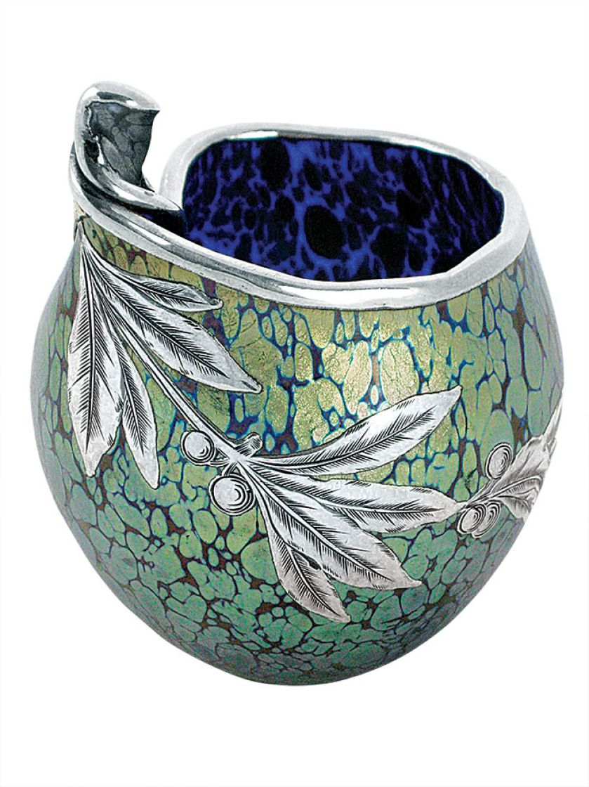 Wazon ze szkła opalizowanego techniką cobalt papillon, Loetz, 1905 r.