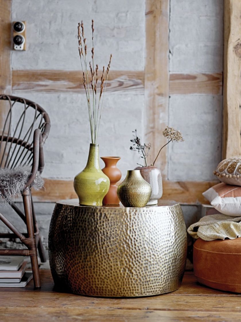 stolik kawowy metalowy złoty