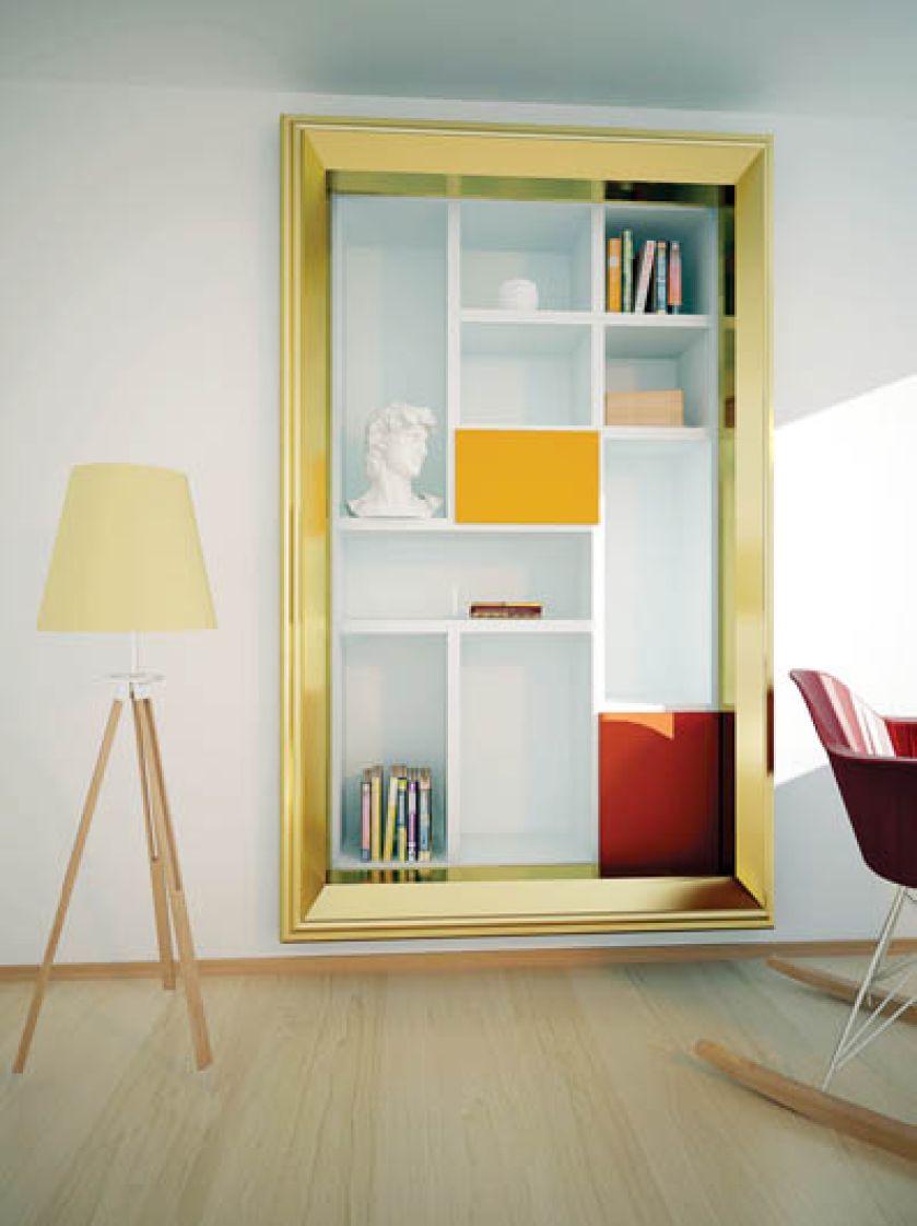 Frame z lakierowanego mdf-u, rama może być też biała, pomarańczowa lub czerwona. EMPROJEKT STUDIO