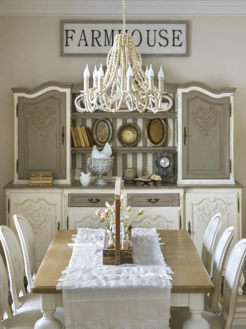 jadalnia w stylu shabby chic