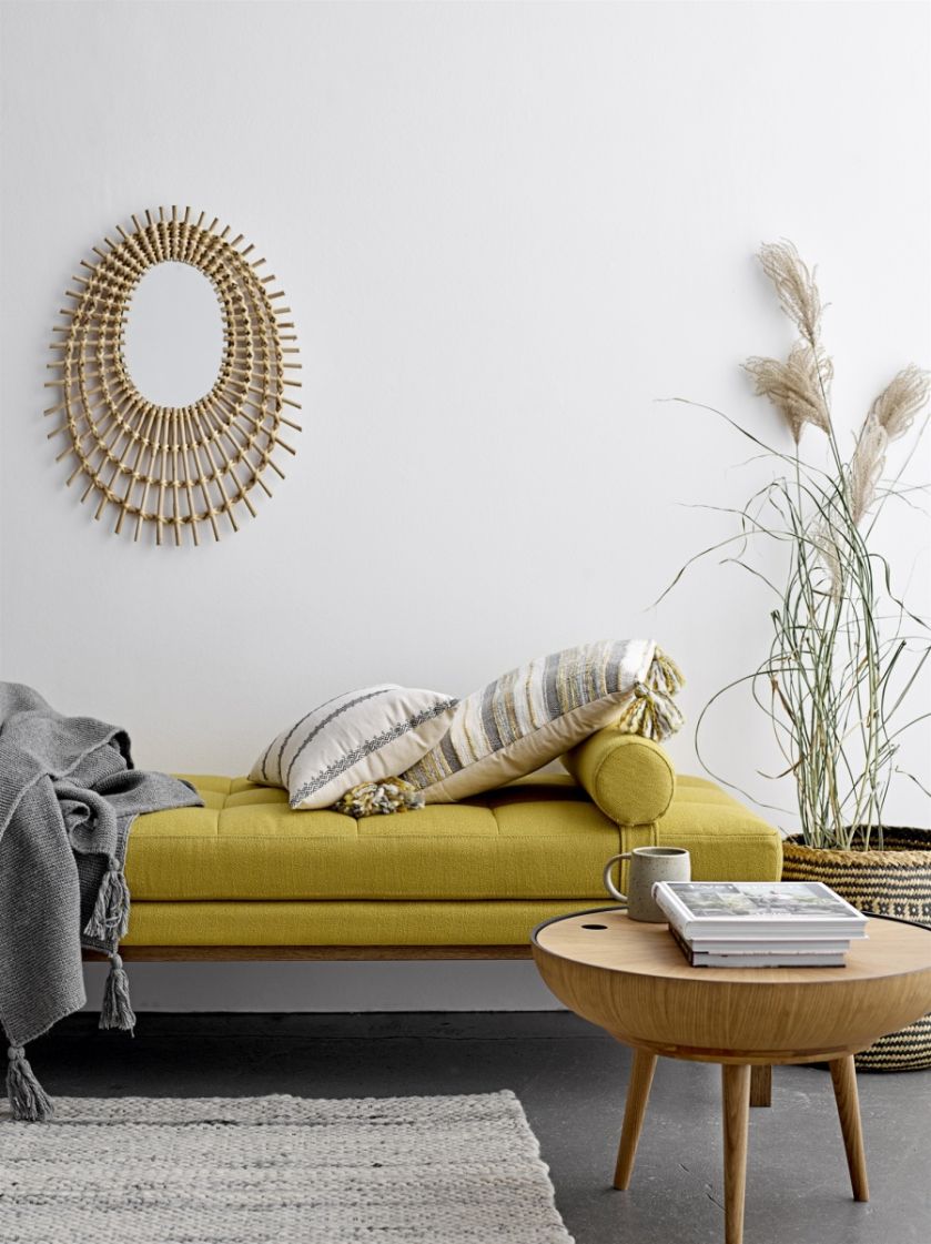 szaro żółty salon