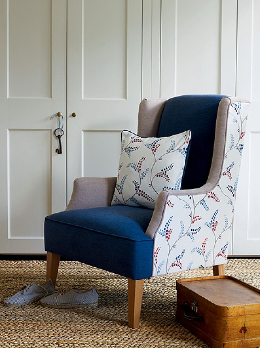 Uszak w skandynawskim wydaniu, tkaniny z kolekcji Homes and Garden II marki Baker Lifestyle. RIDEX DEKORACJE