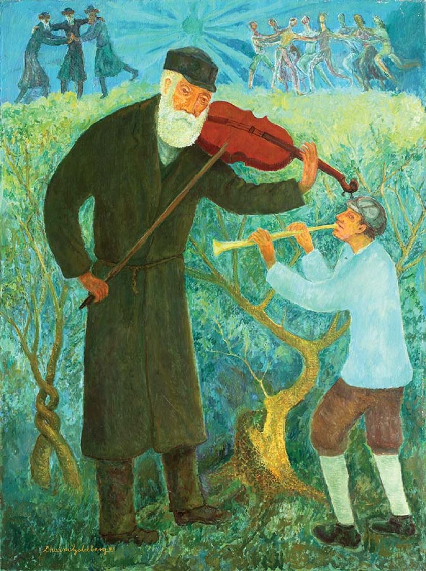 Dwóch klezmerów, olej na płótnie. Chaim z Kazimierza