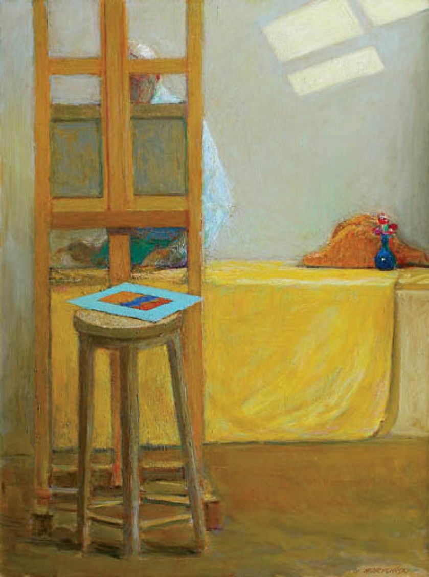 Moryciński wielokrotnie i w różnych nastrojach malował swój strych.