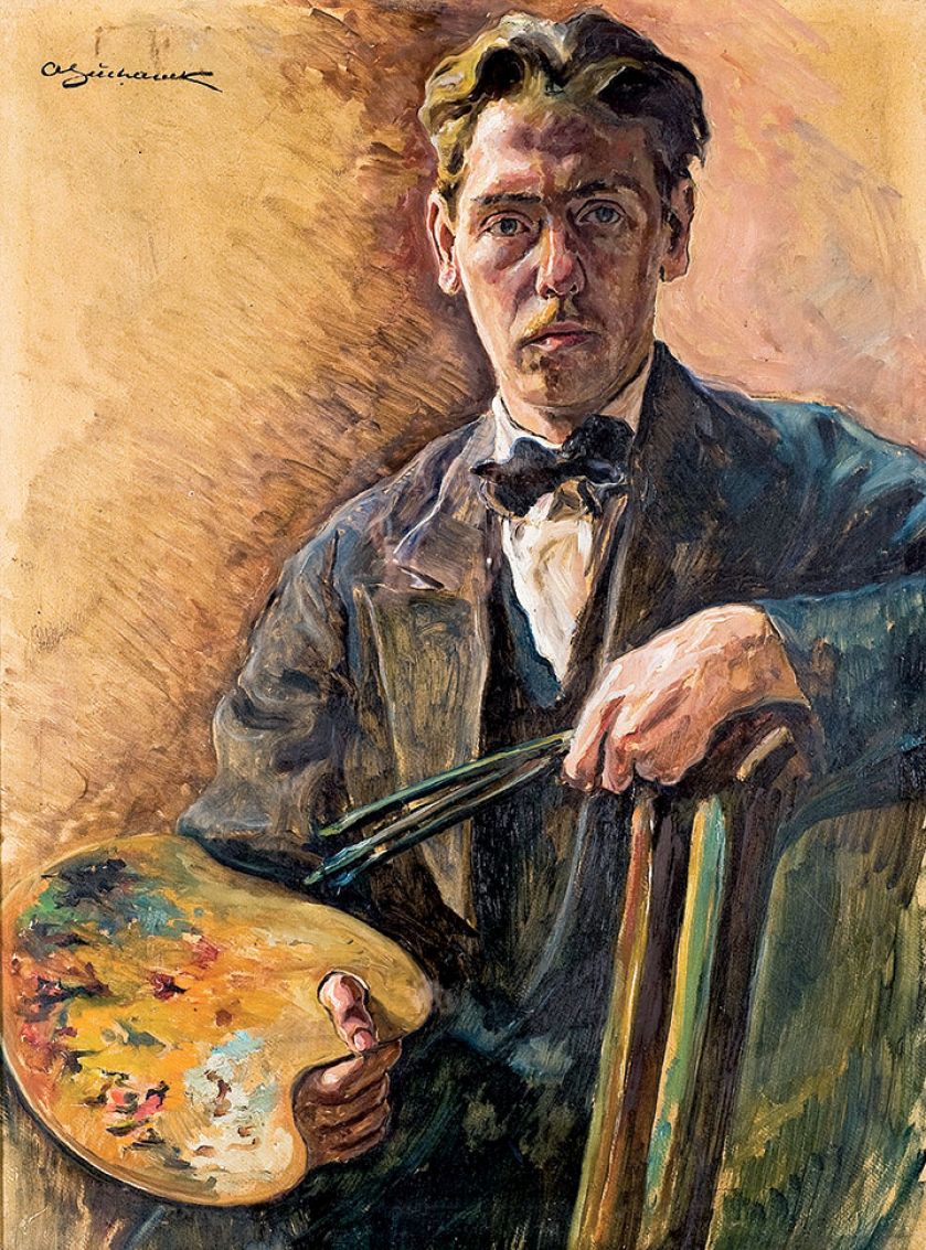 Antoni Suchanek Autoportret z paletą , 1927