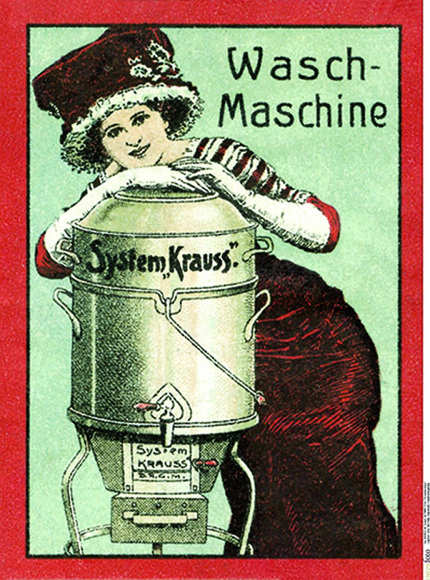 Reklama pralek marki System Krauss, 1913 r.
