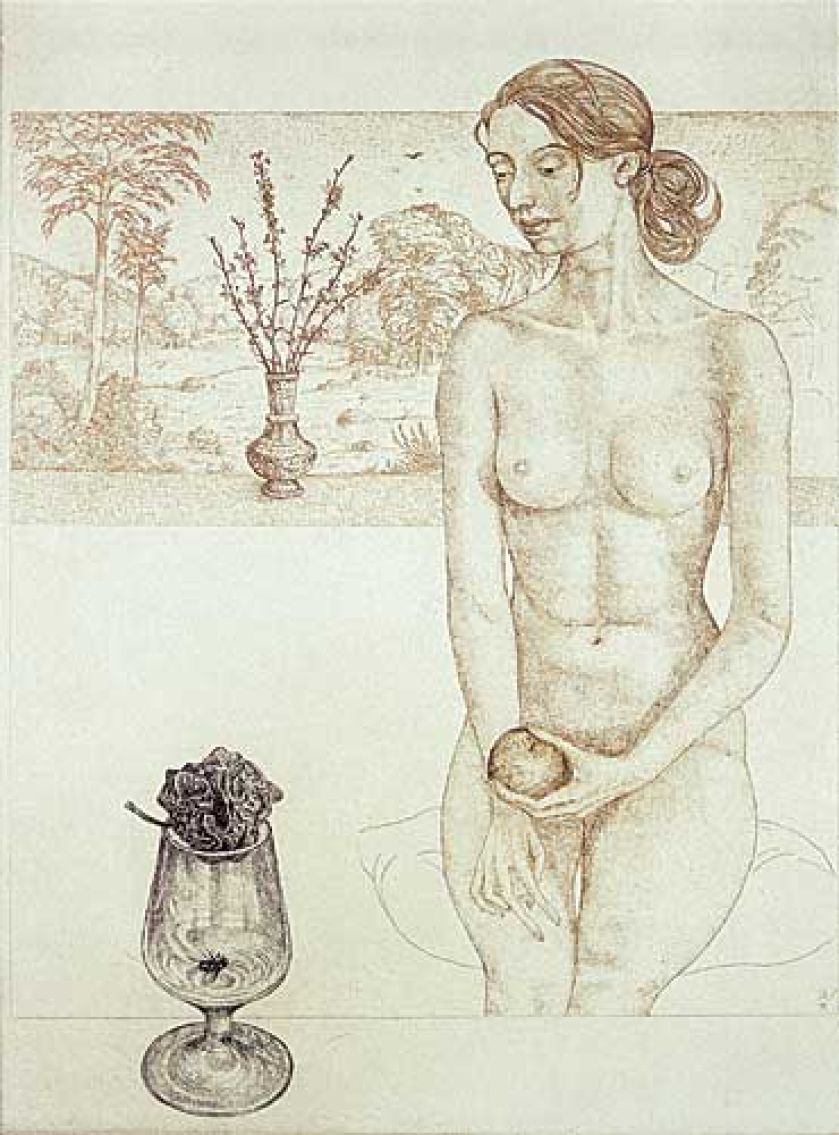 Dwa jabłka , 1973 r. Graficzne metafory Leszka Rózgi