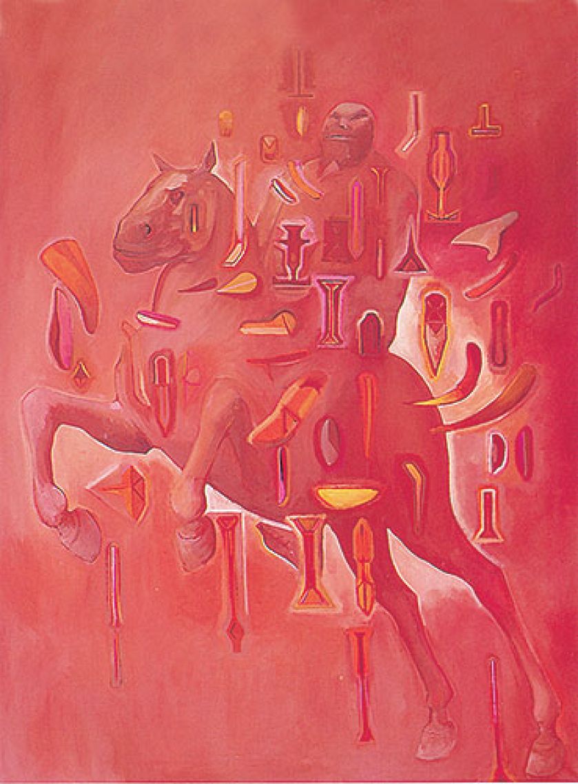 Jacek Sroka Próba zdynamizowania nowożytnego portretu konnego , 1999 r.