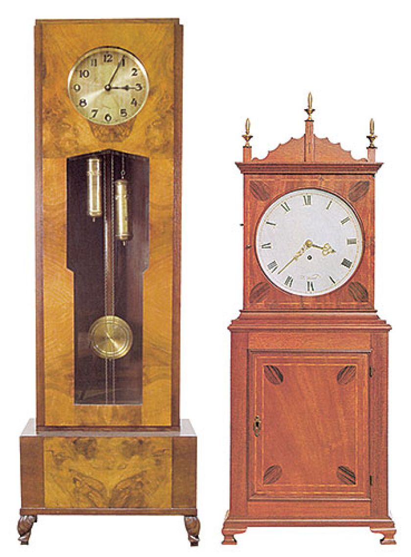 Zegar podłogowy, Gustaw Becker, Śląsk, lata 20./30. XX w. cw 2900 zł niesprzedany, Ostoya. Zegar stojący, mahoń, USA,