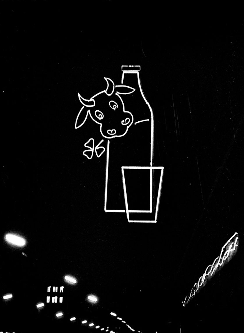 Reklama baru mlecznego Bambino, ul. Krucza w Warszawie, lata 60.