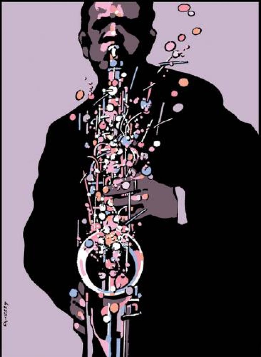 Waldemar Świerzy Z cyklu Wielcy ludzie jazzu , lata 80. XX w., WWW.JAZZARTCOLLECTION.COM