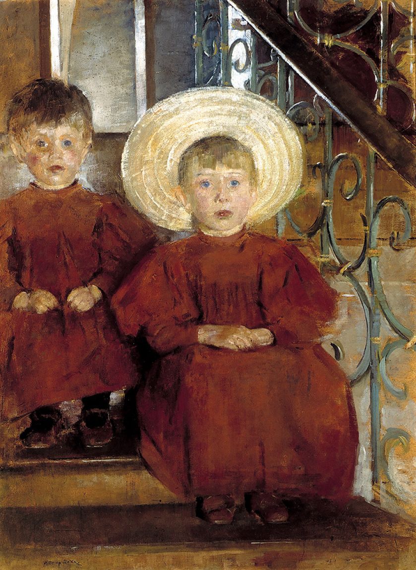 Olga Boznańska Dzieci na schodach , ok. 1898 r.