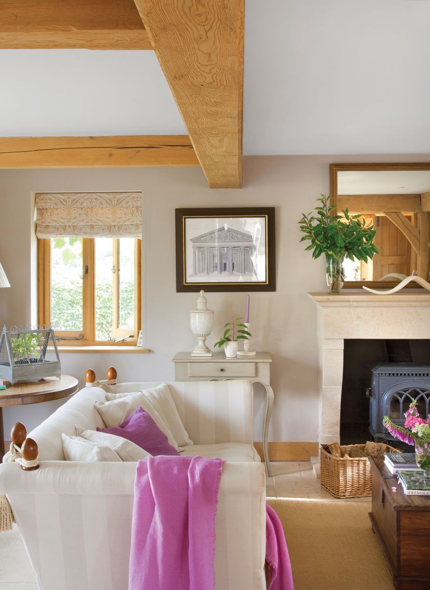 salon w stylu rustykalnym