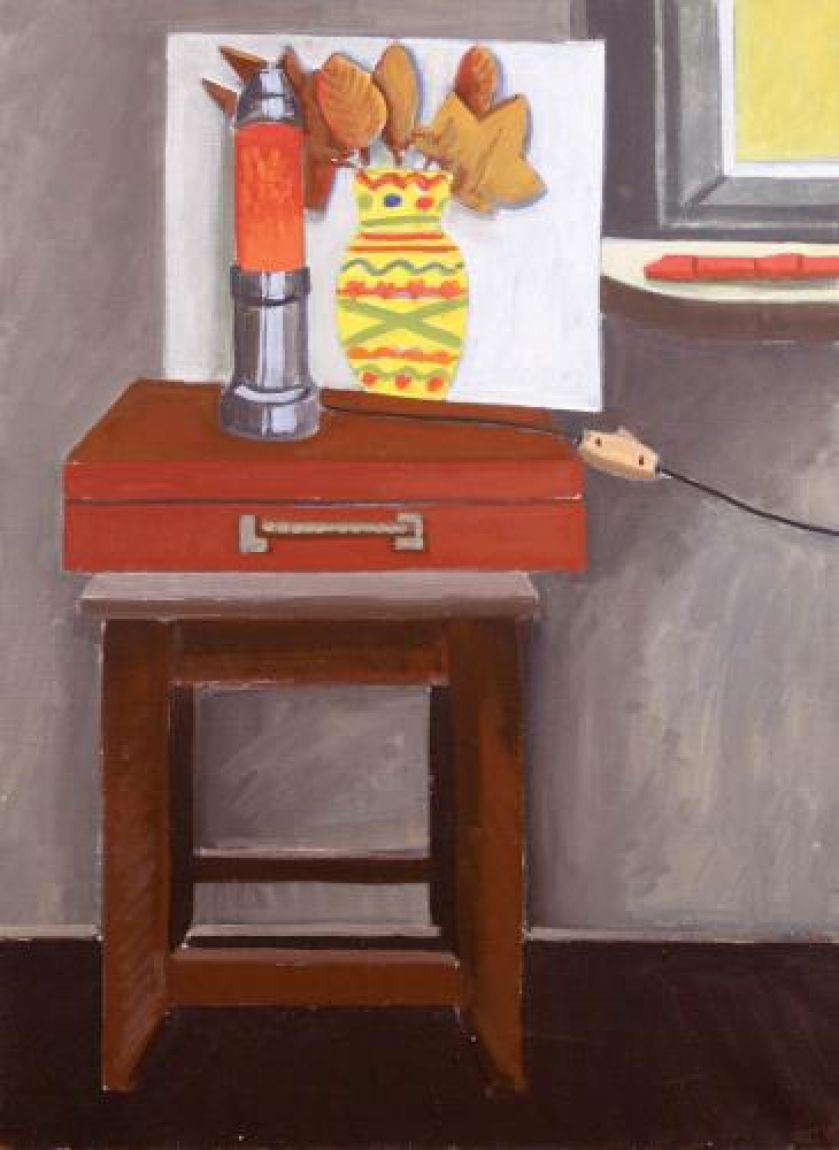 Jarosław Modzelewski Martwa natura z lampką , 2002 r., cw 11 500 zł, cs 13 000 zł, DESA UNICUM.