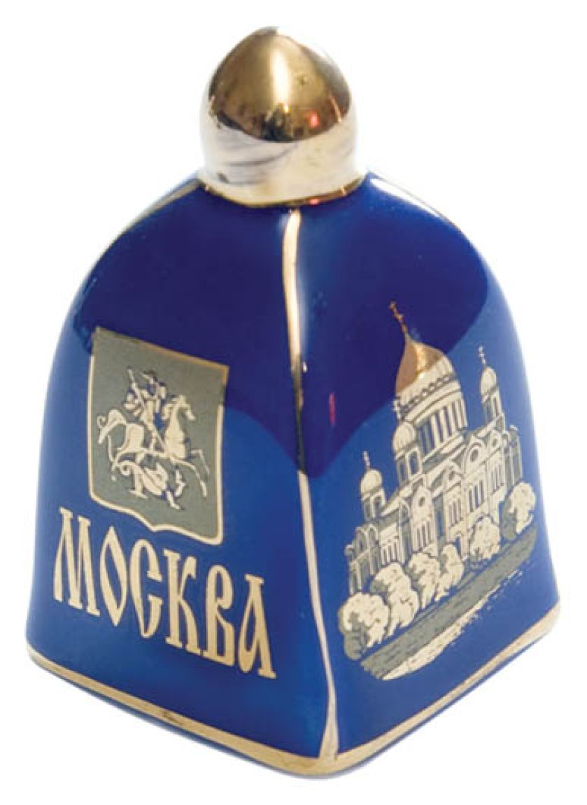 Rosyjski dzwonek z gliny, lakierowany. Dzwonek z kolekcji Marii Przasnyskiej