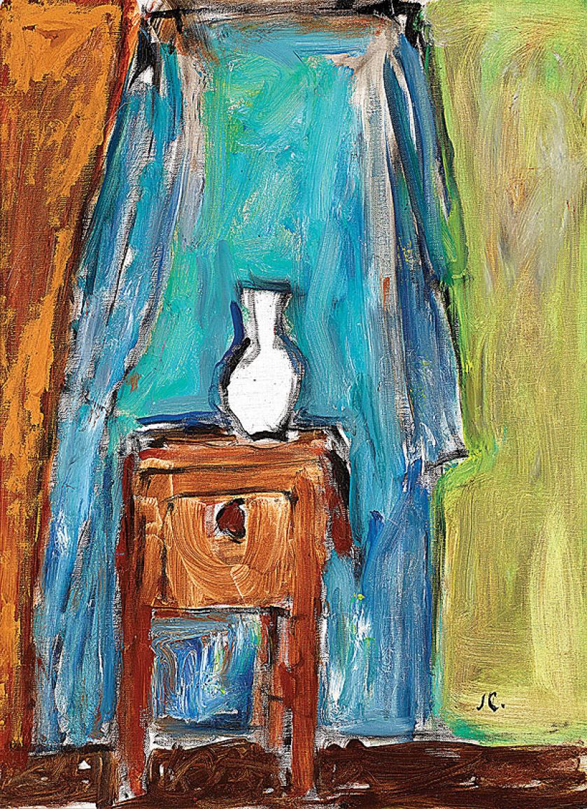 Biały wazon , 1985 r. Krakowski kopista