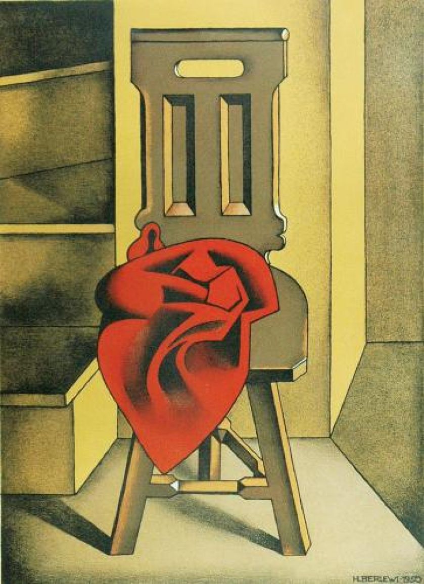Henryk Berlewi Krzesło z czerwoną draperią , 1950 r., cw 3800 zł, REMPEX