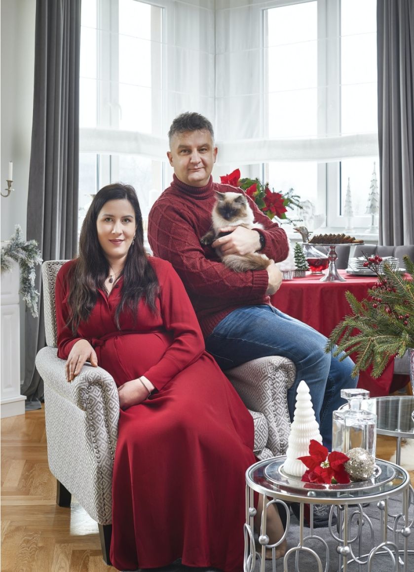 dekoracje świąteczne czerwono srebrne