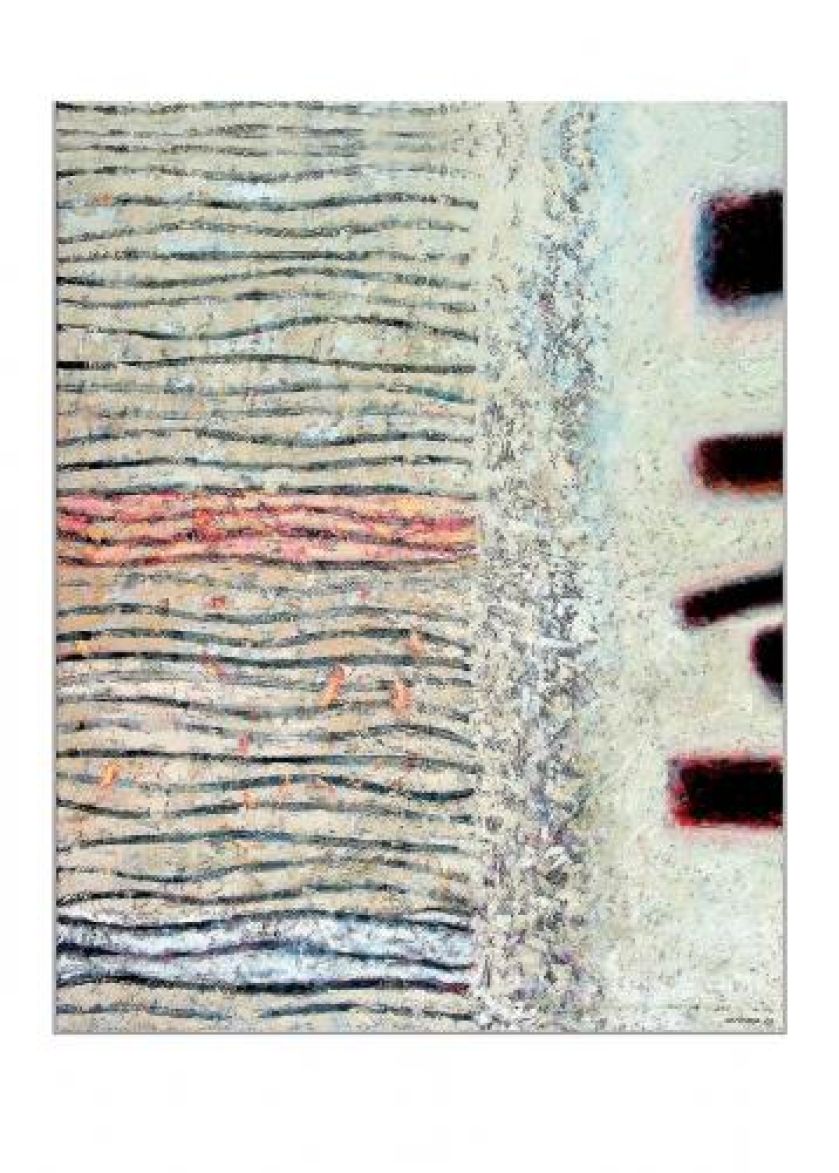 Iza Staręga Płynie... , olej na płótnie.