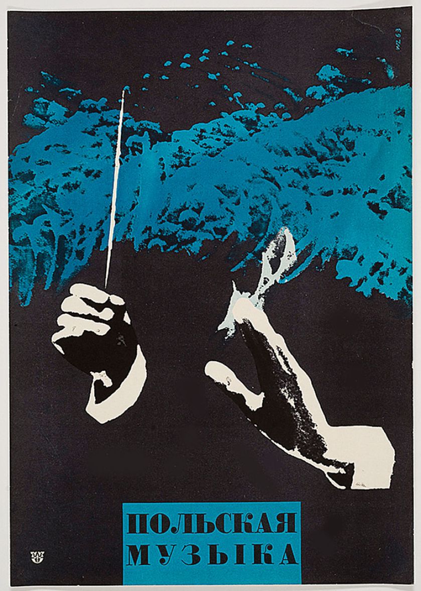 Plakat Muzyka polska , 1963 r. Sztuka rodzinna Wojciecha Zamecznika
