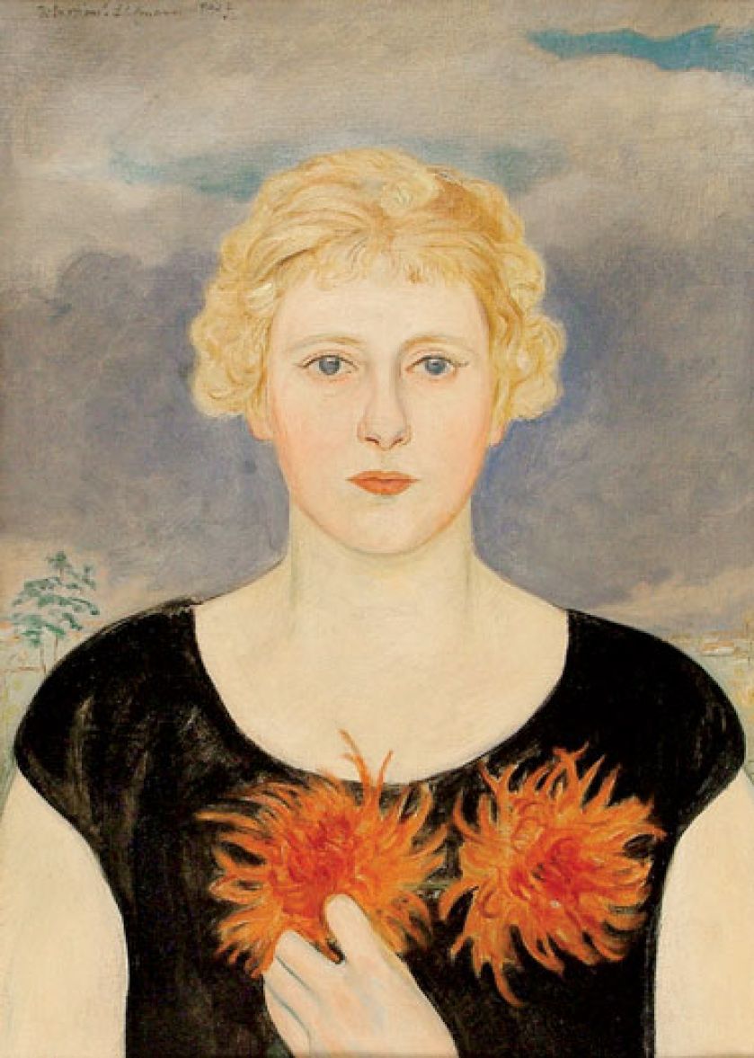 Vlastimil Hofman, Portret dziewczyny z astrami , 1927 r.