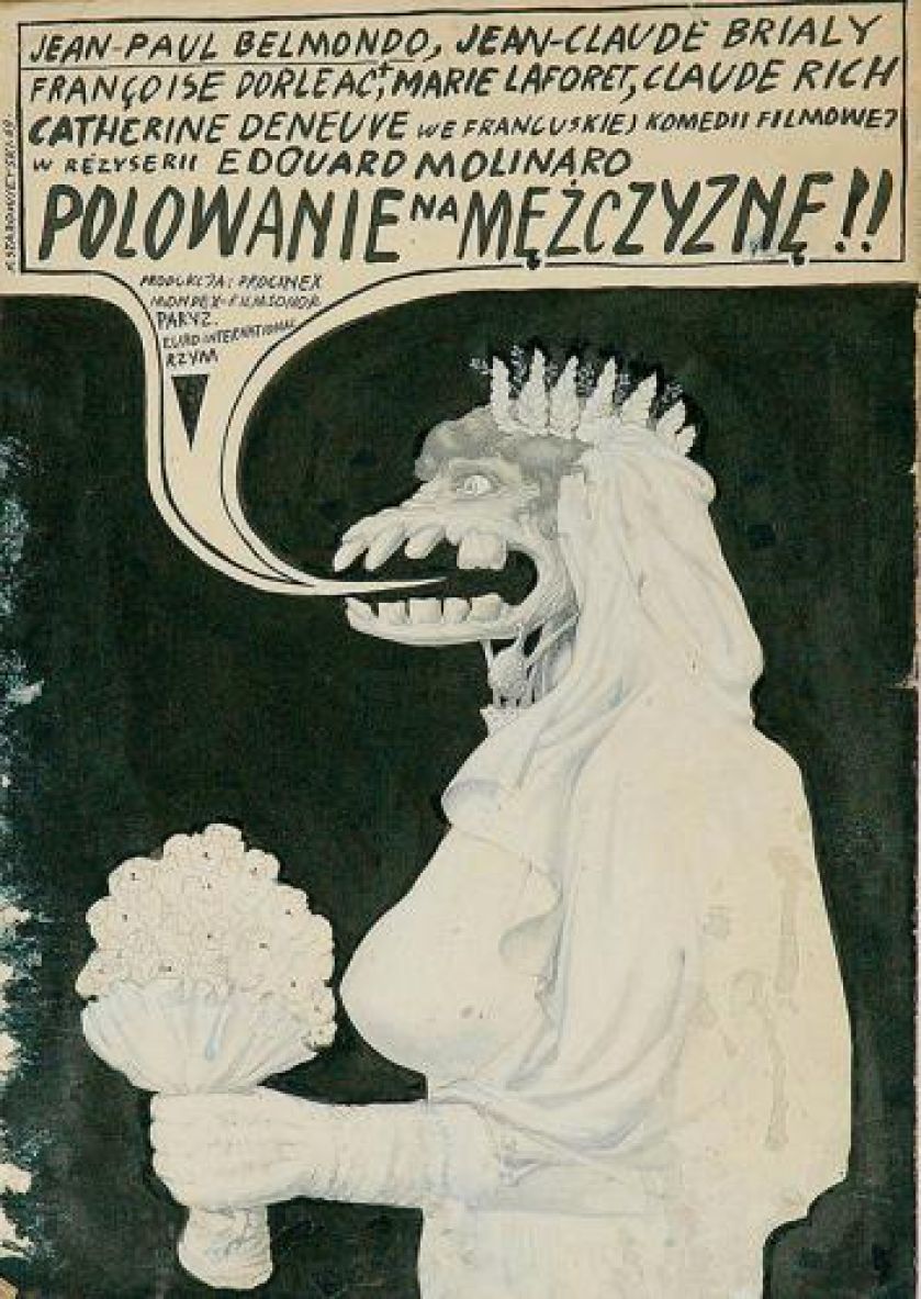 Franciszek Starowieyski Projekt plakatu Polowanie na mężczyznę , 1969 r., cw 4000 zł, REMPEX