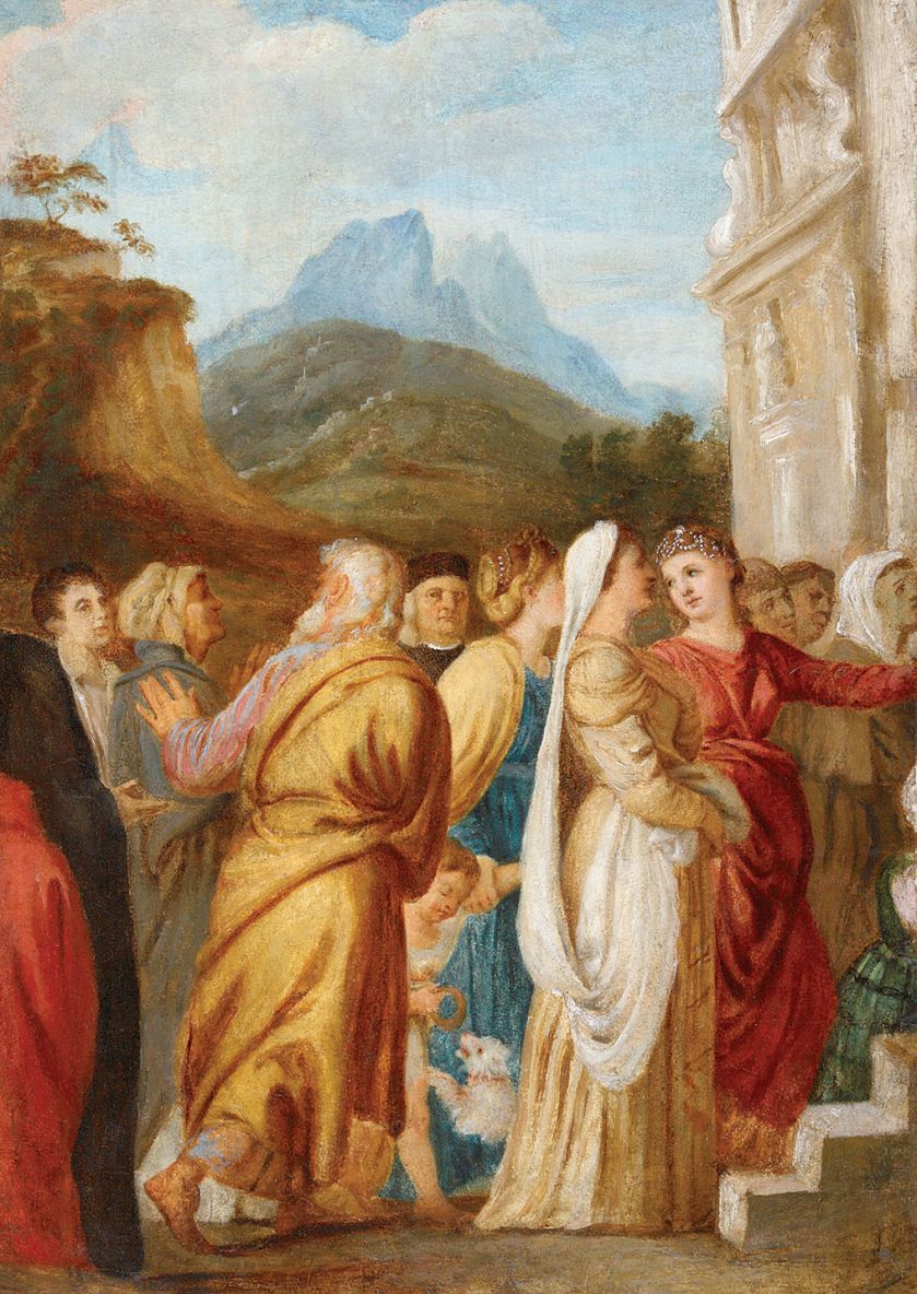 Scena przed świątynią , 1832 r. Rafał Hadziewicz - zapatrzony w Rafaela