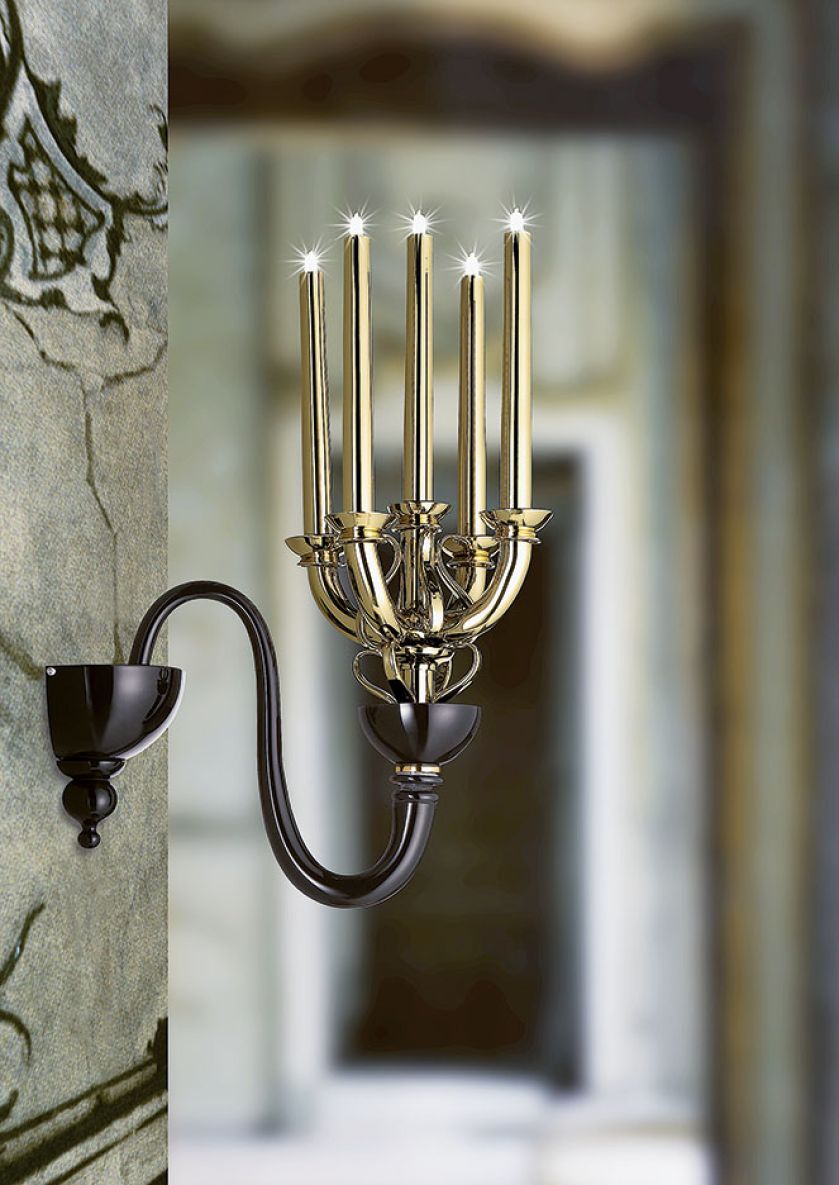 Zamiast świec stylowy złoto-czarny kinkiet – LA MURRINA