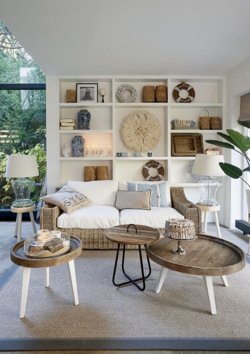 Salon w nowoczesnym stylu naturalne kolory