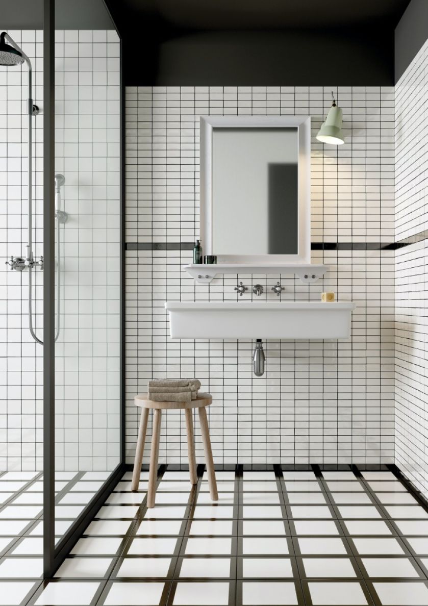 czarno-biała łazienka aranżacje