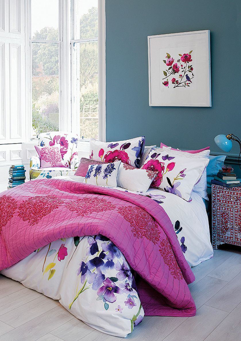 Bawełniana Red Rose: poszwa na kołdrę plus poszewka na poduszkę, 83 funty narzuta Catriona (od