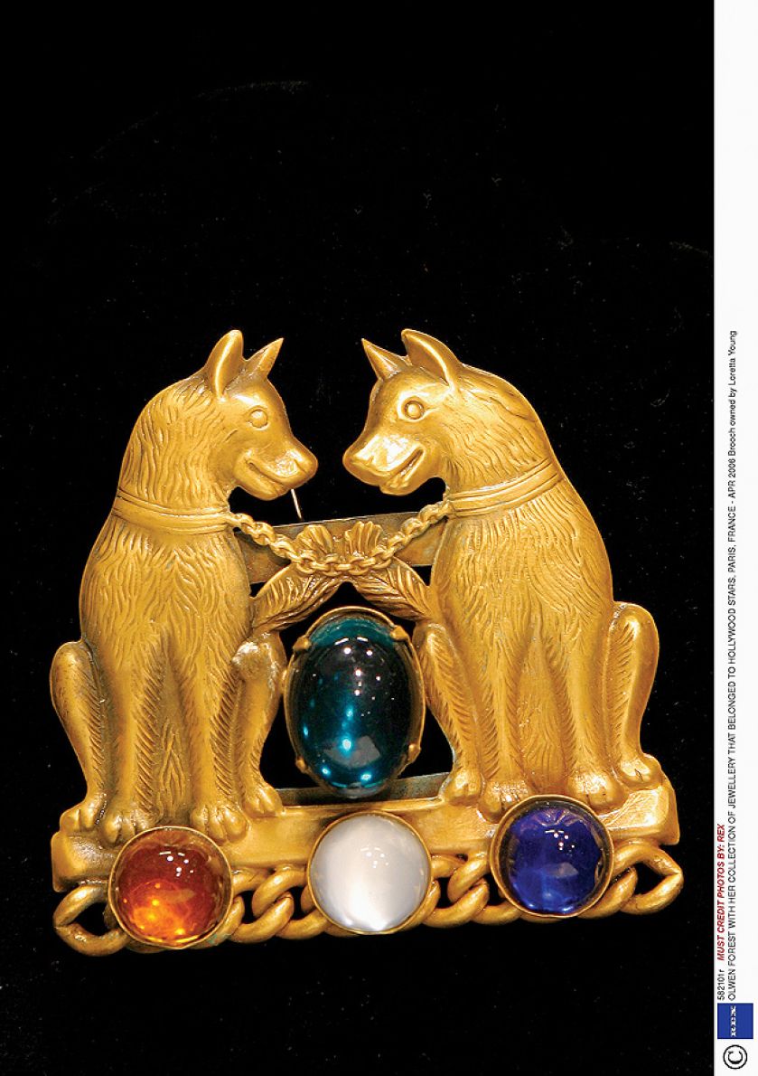 Broszka Loretty Young, Olwen Forest. Biżuteria z Hollywood