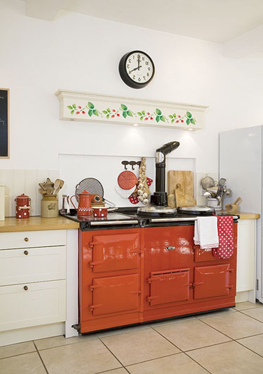 Wzór z gałązkami głogu w kuchni. Gałązka głogu - szablon do malowania