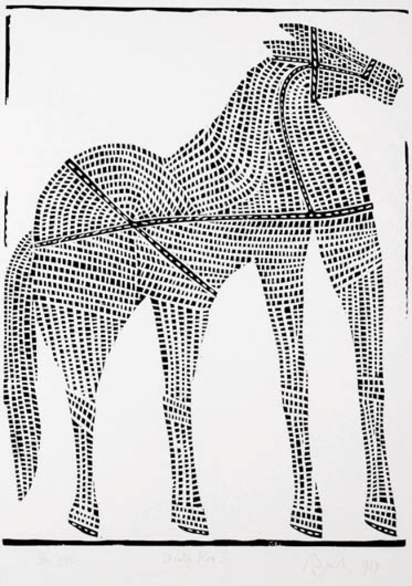 Jerzy Panek, Biały koń , 1959 r., Medium