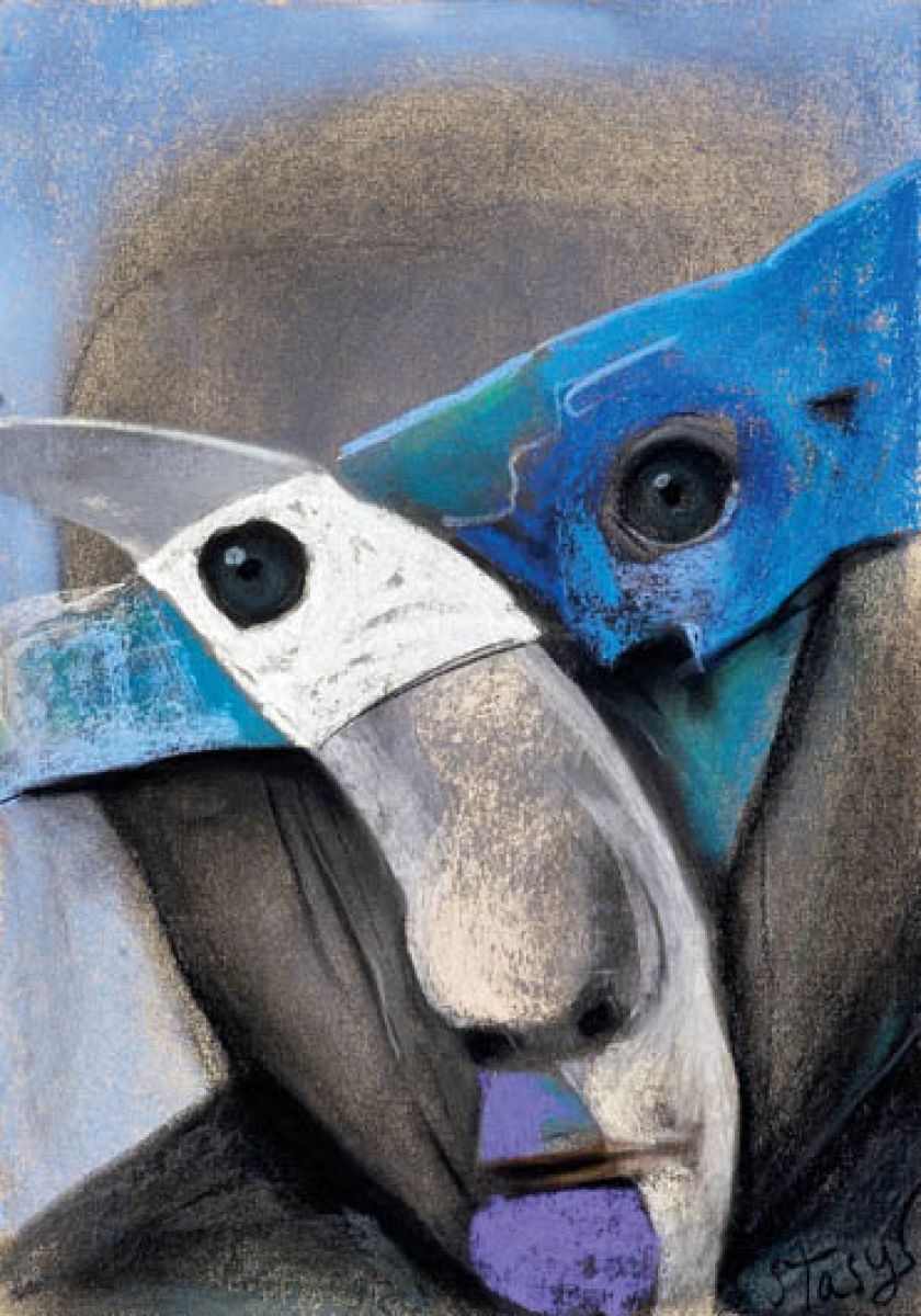 Stasys Eidrigevicius, Twarz niebieska , 1990 r., Desa Unicum