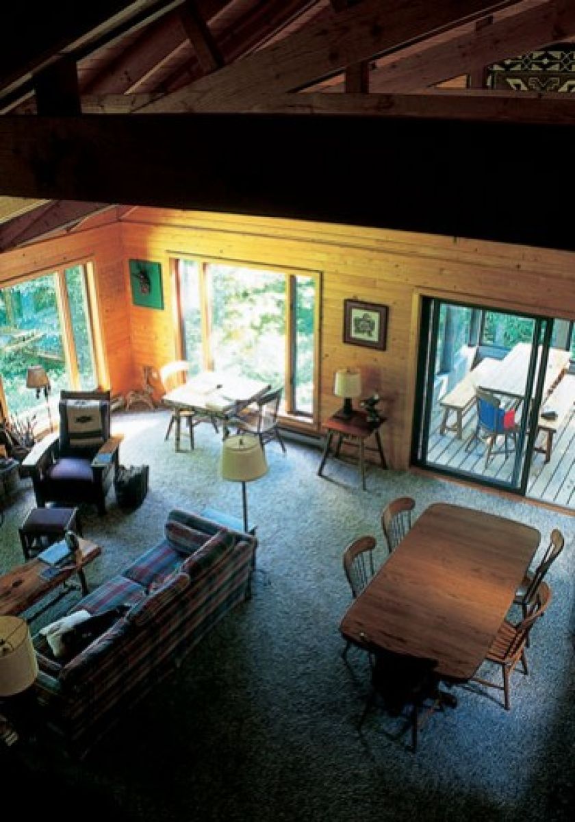 Widok z antresoli. Górska chata