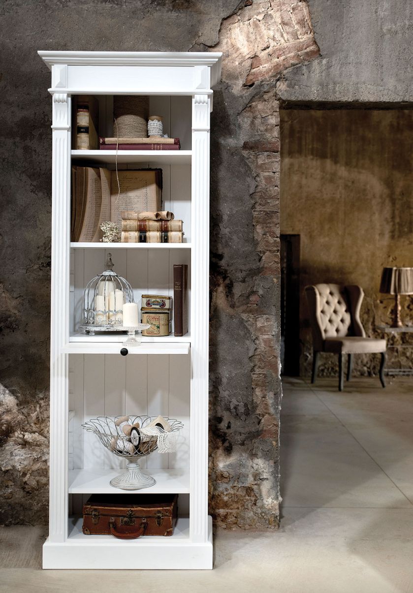 NORDIC, regał inspirowany stylem skandynawskim, w środkowej półce wysuwany blat pomocnik, 2513 zł, BLANC MARICLÒ,