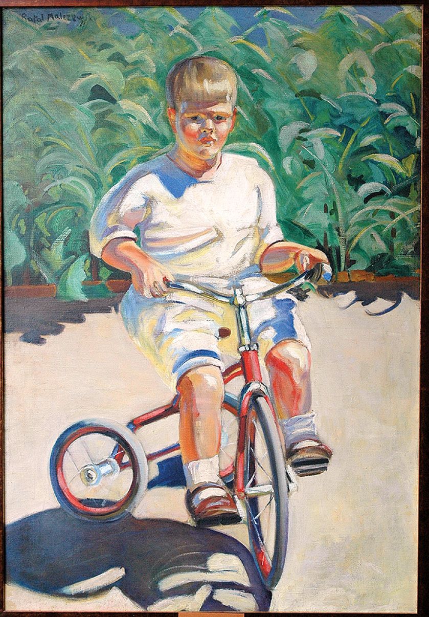 Rafał Malczewski Krzyś na rowerku , ok. 1922 r.