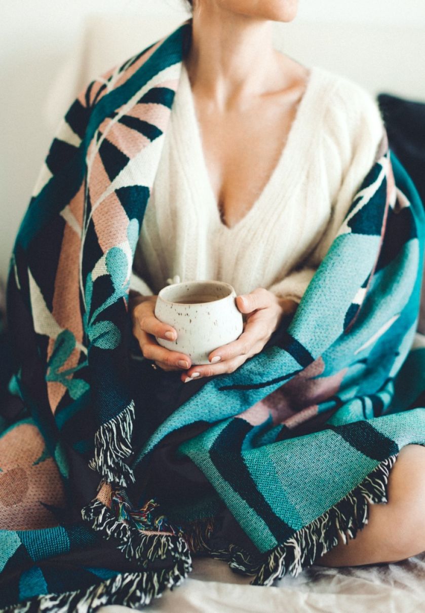 wzorzysty koc bawełniany