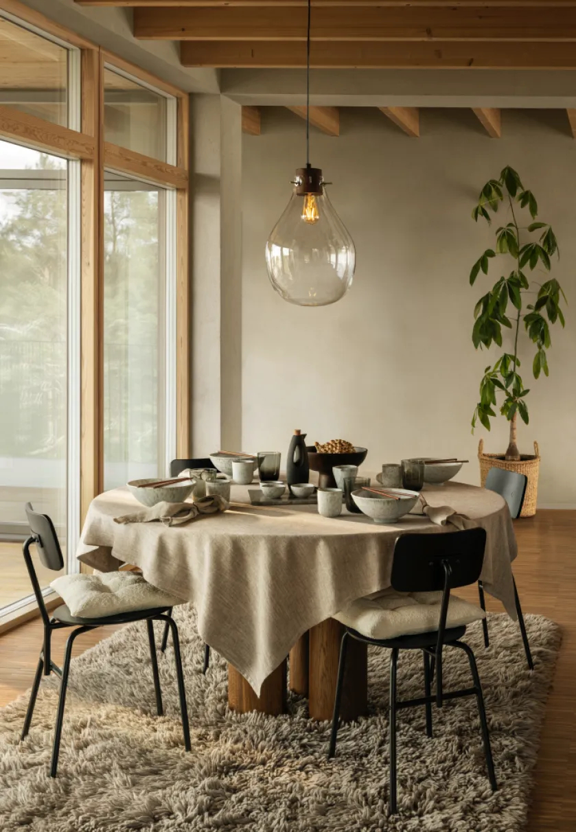 jadalnia w stylu japandi