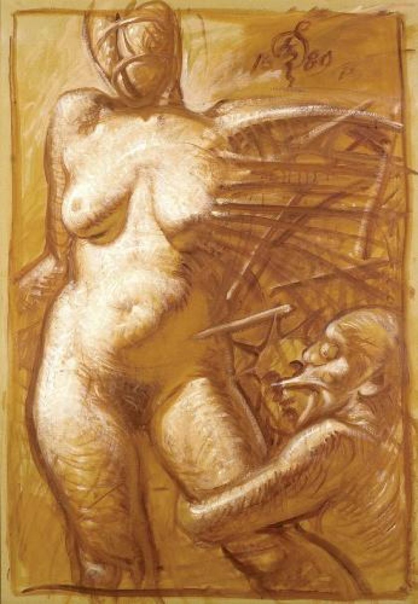 Franciszek Starowieyski Autoportret jako Saturn , 1990 r., cs 12 000 zł, DESA UNICUM