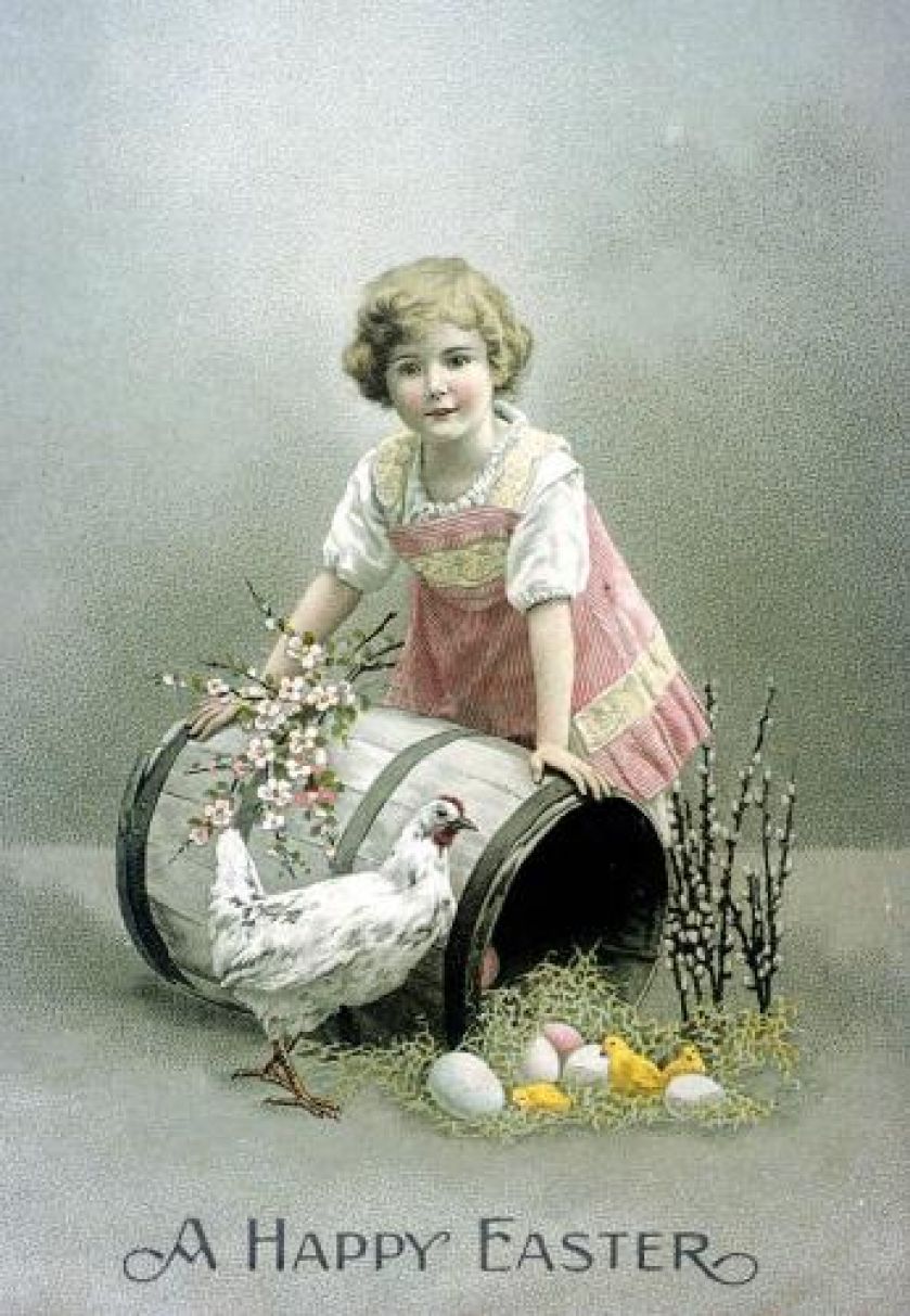 Kartka z życzeniami wielkanocnymi ok.1911 r., fot. MEDIUM